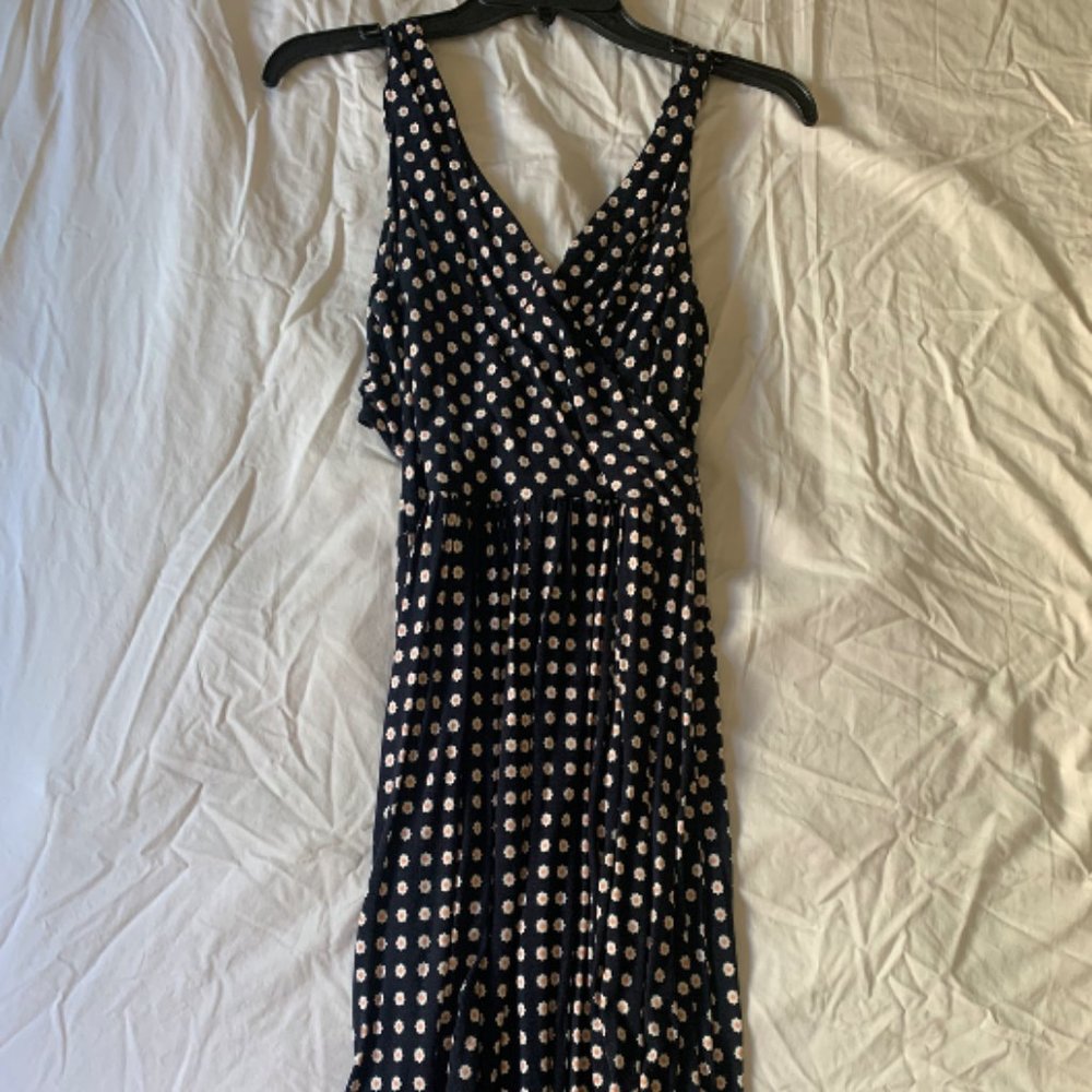 Patterned Navy Cotton Dress